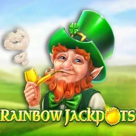 Rainbow Jackpots slot logo by Red Tiger Gaming at Monoplay Casino